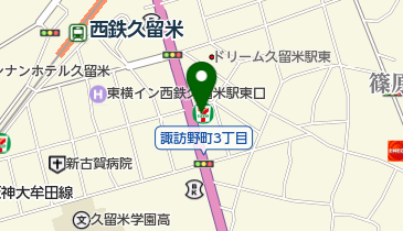 セブンイレブン 久留米中央店 トイレの地図画像