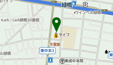 ライフ 緑橋店 トイレの地図画像