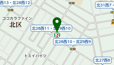 セブンイレブン 北区札幌北29条店 トイレの地図画像
