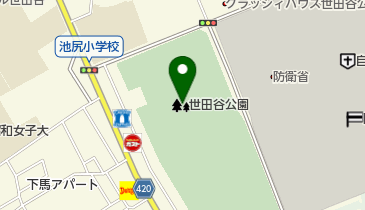 世田谷公園 トイレの地図画像