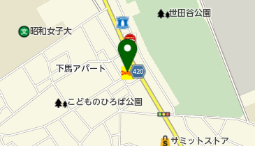 デニーズ 世田谷公園店 トイレの地図画像