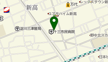 十三市民病院 トイレの地図画像