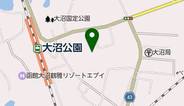 大沼公園 トイレの地図画像