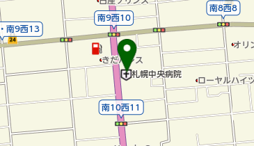 札幌中央病院 トイレの地図画像