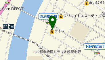 ライフ 鶴見下野谷店 トイレの地図画像