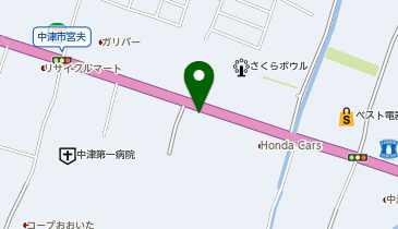 資さんうどん 中津店の地図画像