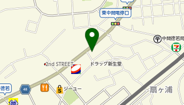 谷弥石油(株) 中間とくわかSSの地図画像