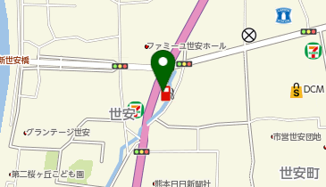 (株)イデックスリテール熊本 セルフ世安SSの地図画像