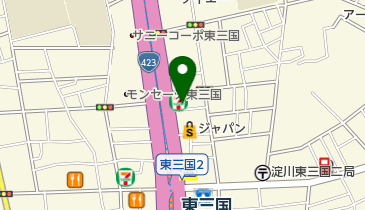 ソフトバンク東三国の地図画像
