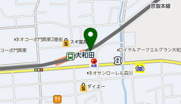 ソフトバンク京阪大和田の地図画像