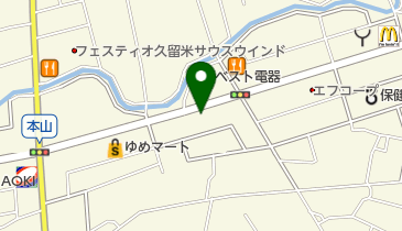 自遊空間 久留米上津バイパス店の地図画像