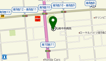 セイコーマート 札幌中央病院店の地図画像