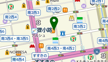 びっくりドンキー 狸小路店の地図画像