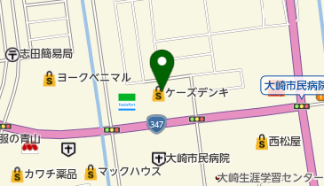 ワイモバイルケーズデンキ大崎古川本店の地図画像