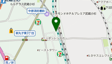 AXCELIA 武蔵小杉駅配車場所の地図画像