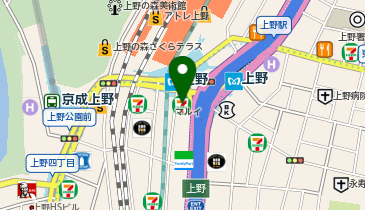 AXCELIA 上野駅配車場所の地図画像