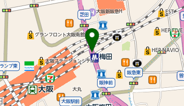 SSレンタカー 梅田駅配車場所の地図画像