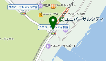 AXCELIA ユニバーサルシティ配車場所の地図画像