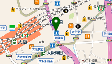 AXCELIA 梅田駅配車場所の地図画像