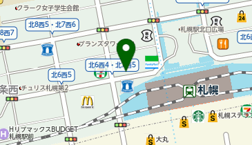ノマドレンタカー 札幌市内ホテル・JR札幌駅の地図画像