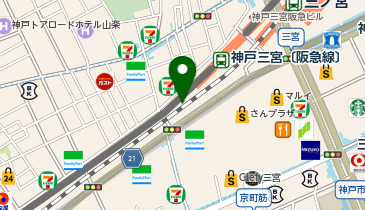 デイリーヤマザキ Uライン三宮店の地図画像