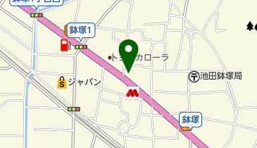 ニコニコレンタカー 池田鉢塚店の地図画像