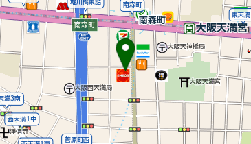 ニコニコレンタカー 大阪南森町店の地図画像