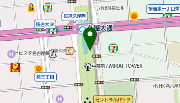 トヨタレンタリース 栄セントラルパーク店の地図画像