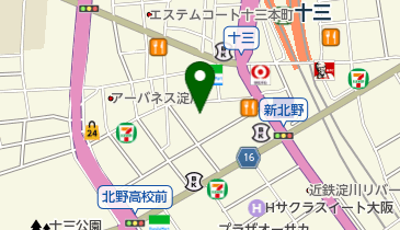 ベラジオZERO十三店の地図画像