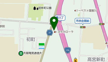 [EV]大阪トヨペット(株) 寝屋川中央店 (旧カローラ大阪)の地図画像