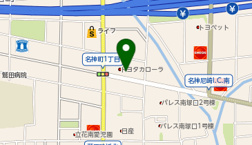 [EV]トヨタカローラ神戸(株) 名神尼崎店の地図画像