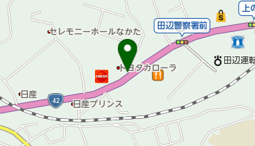 [EV]トヨタカローラ和歌山(株) 田辺店の地図画像