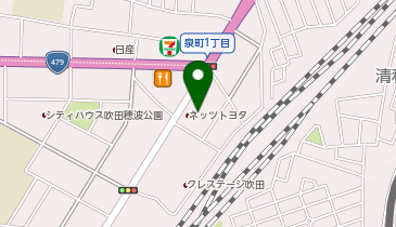 [EV]大阪トヨペット(株) 吹田フラワーロード店 (旧ネッツ中央)の地図画像