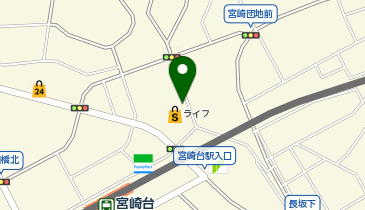 [EV](株)ライフコーポレーション ライフ宮崎台店 (立体P 2階)の地図画像