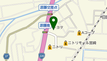 [EV]宮崎トヨタ自動車(株) 南バイパス店の地図画像