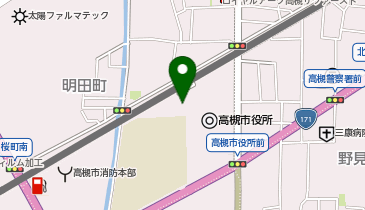 [EV]高槻市 市営桃園町駐車場 (出口付近)の地図画像