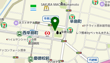 [EV]熊本市 辛島公園地下駐車場 (入口付近)の地図画像