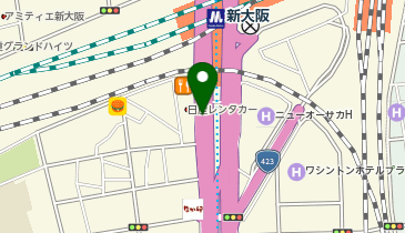 [EV]大阪市・パーク24(株) 新大阪駅南駐車場の地図画像