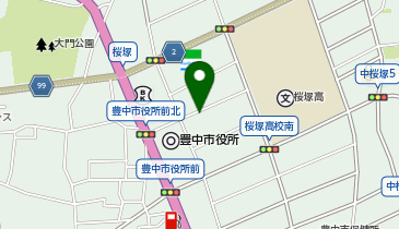 [EV]パーク24(株) タイムズ豊中市役所自動車駐車場の地図画像