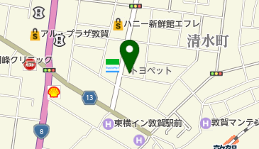 [EV]福井トヨタ(株) 敦賀駅前店 (トヨペット)の地図画像