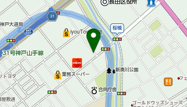 [EV]ゴダイドラッグ長田川西通店の地図画像