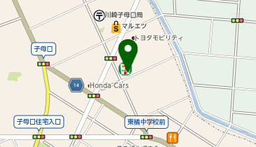 [EV]テスラモーターズジャパン セブンイレブン川崎子母口東店 (川崎子母口SC)の地図画像