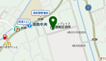 [EV]横浜市 港南区役所 地下駐車場の地図画像