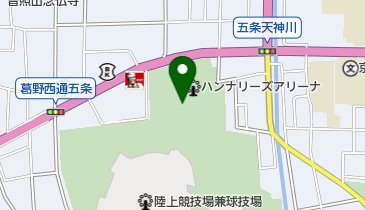 [EV]京都市 西京極総合運動公園 (京都市体育館前・第1P)の地図画像