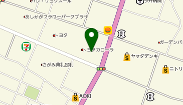 [EV]トヨタカローラ栃木(株) 足利朝倉店の地図画像