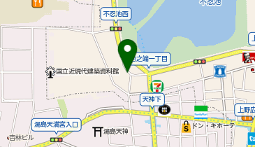不忍池西側公衆トイレの地図画像