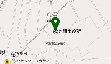 笠間市役所の地図画像