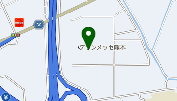 グランメッセ熊本1FガレリアCゾーン入口正面の地図画像