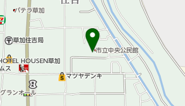 草加市立中央公民館1階 ロビーの地図画像