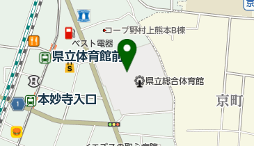 熊本県立体育館大体育室東側2F観客席の地図画像